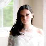 Rose gold crystal drop statement necklace - ADDISON - Treasures by Agnes