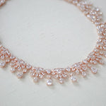 Rose gold crystal drop statement necklace - ADDISON - Treasures by Agnes