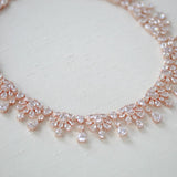 Rose gold crystal drop statement necklace - ADDISON - Treasures by Agnes