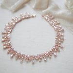 Rose gold crystal drop statement necklace - ADDISON - Treasures by Agnes