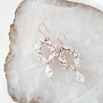 Rose gold crystal hoop bridal earrings - CASEY - Treasures by Agnes