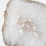 Rose gold crystal hoop bridal earrings - CASEY - Treasures by Agnes