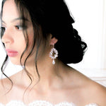 Rose gold crystal hoop bridal earrings - CASEY - Treasures by Agnes