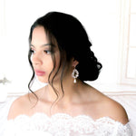 Rose gold crystal hoop bridal earrings - CASEY - Treasures by Agnes