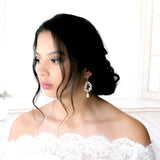 Rose gold crystal hoop bridal earrings - CASEY - Treasures by Agnes