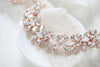 Rose gold crystal statement bridal bracelet - ALYSSA - Treasures by Agnes