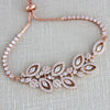 Rose gold cubic zirconia adjustable slide bracelet - MICHELLE - Treasures by Agnes