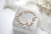 Rose gold Cubic Zirconia and Freshwater pearl Bridal bracelet - AMARI - Treasures by Agnes