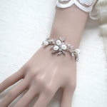 Rose gold Cubic Zirconia and Freshwater pearl Bridal bracelet - AMARI - Treasures by Agnes