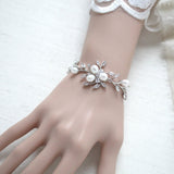 Rose gold Cubic Zirconia and Freshwater pearl Bridal bracelet - AMARI - Treasures by Agnes