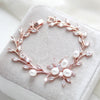 Rose gold Cubic Zirconia and Freshwater pearl Bridal bracelet - AMARI - Treasures by Agnes