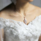 Rose gold cubic zirconia backdrop necklace - ALICIA - Treasures by Agnes