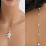 Rose gold cubic zirconia backdrop necklace - ALICIA - Treasures by Agnes