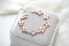 Rose gold Cubic Zirconia Bridal bracelet Leaf style - DIVINE - Treasures by Agnes