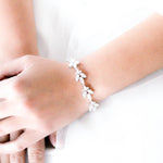 Rose gold Cubic Zirconia Bridal bracelet Leaf style - DIVINE - Treasures by Agnes
