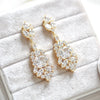 Rose gold Cubic Zirconia Bridal chandelier earrings - JADE - Treasures by Agnes