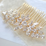 Rose gold cubic zirconia Bridal hair comb - ALICIA - Treasures by Agnes