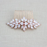 Rose gold cubic zirconia Bridal hair comb - ALICIA - Treasures by Agnes