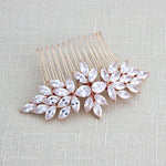 Rose gold cubic zirconia Bridal hair comb - ALICIA - Treasures by Agnes