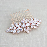 Rose gold cubic zirconia Bridal hair comb - ALICIA - Treasures by Agnes