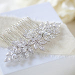 Rose gold cubic zirconia Bridal hair comb - ALICIA - Treasures by Agnes