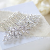 Rose gold cubic zirconia Bridal hair comb - ALICIA - Treasures by Agnes