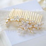 Rose gold cubic zirconia Bridal hair comb - LILY - Treasures by Agnes