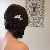 Rose gold cubic zirconia Bridal hair comb - LILY - Treasures by Agnes