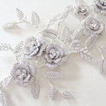 Rose gold Cubic zirconia Floral Bridal hair vine headpiece - INNA