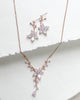 Rose gold Cubic Zirconia Bridal necklace and earring set - LILY - Treasures by Agnes