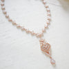 Rose gold cubic zirconia bridal necklace - EMMA - Treasures by Agnes