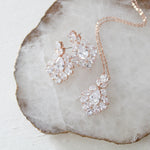 Rose gold cubic zirconia Bridal pendant necklace - KATERI