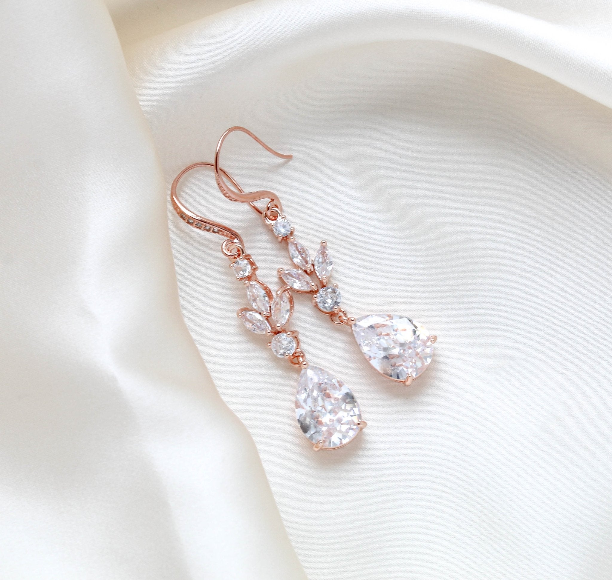 Rose gold Cubic Zirconia Bridal or Bridesmaid jewelry set - LAUREN - Treasures by Agnes