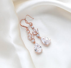 Rose gold Cubic Zirconia Bridal or Bridesmaid jewelry set - LAUREN - Treasures by Agnes