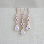 Rose gold Cubic Zirconia Bridal or Bridesmaid jewelry set - LAUREN - Treasures by Agnes