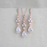 Rose gold Cubic Zirconia Bridal or Bridesmaid jewelry set - LAUREN - Treasures by Agnes