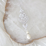 Rose gold Cubic Zirconia Bridal pendant necklace - EMMA - Treasures by Agnes