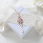 Rose gold Cubic Zirconia Bridal pendant necklace - EMMA - Treasures by Agnes