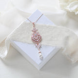 Rose gold Cubic Zirconia Bridal pendant necklace - EMMA - Treasures by Agnes
