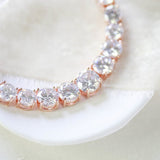 Rose gold cubic zirconia bridal tennis necklace - SOPHIE - Treasures by Agnes