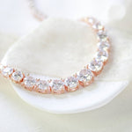 Rose gold cubic zirconia bridal tennis necklace - SOPHIE - Treasures by Agnes