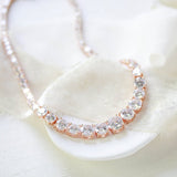 Rose gold cubic zirconia bridal tennis necklace - SOPHIE - Treasures by Agnes