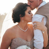 Rose gold cubic zirconia bridal tennis necklace - SOPHIE - Treasures by Agnes