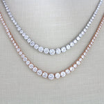 Rose gold cubic zirconia bridal tennis necklace - SOPHIE - Treasures by Agnes