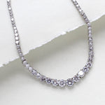 Rose gold cubic zirconia bridal tennis necklace - SOPHIE - Treasures by Agnes