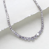 Rose gold cubic zirconia bridal tennis necklace - SOPHIE - Treasures by Agnes