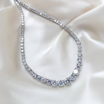 Rose gold cubic zirconia bridal tennis necklace - SOPHIE - Treasures by Agnes