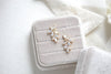 Rose gold cubic zirconia cluster stud bridal earrings- Heidi - Treasures by Agnes