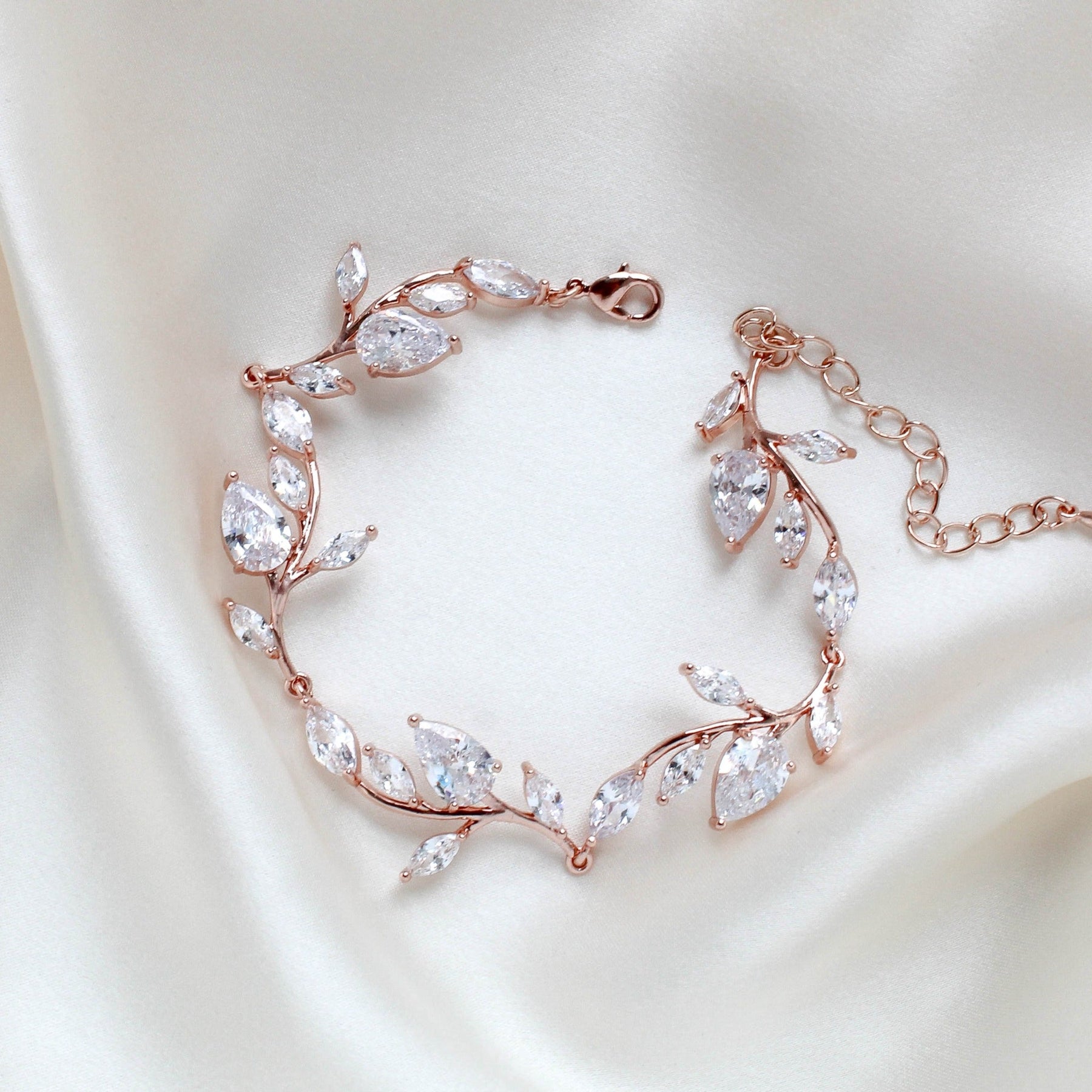 Cubic Zirconia & Lace Agate Bind Bracelet