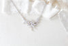 Rose gold cubic zirconia floral Bridal necklace - LILY - Treasures by Agnes
